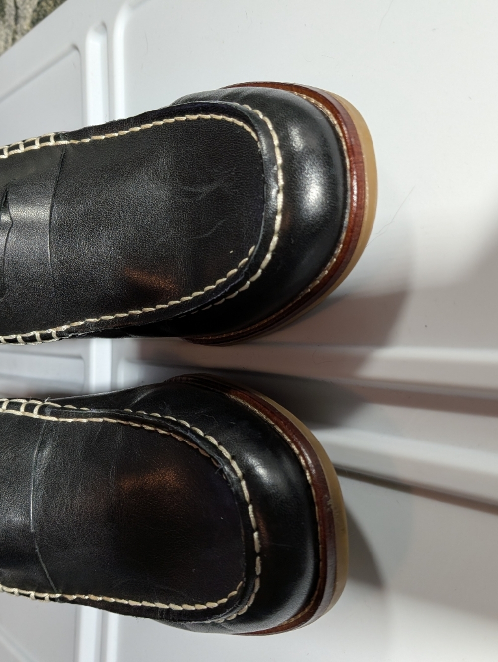 Size 12 Women's Sperry Top Sider Seaport Penny Heel In Black Leather - Picture 3 of 9